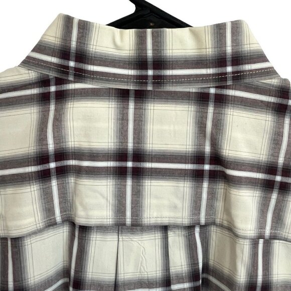 Cinch Mens Large Western Shirt Long Sleeve Button Down Brown Plaid MT10321292 - Picture 10 of 12